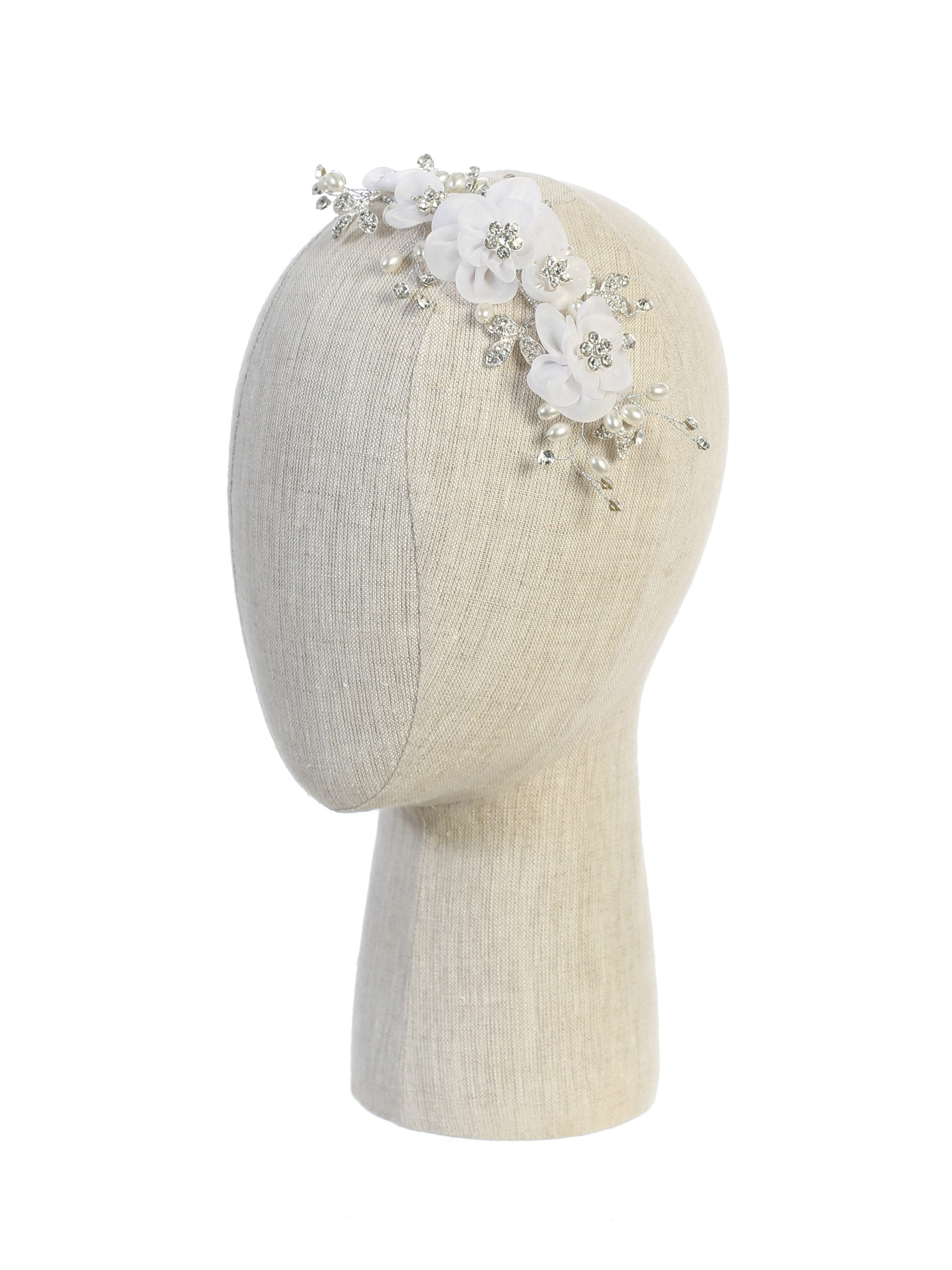 157_1 Girls Communion Hair Accessories with White Floral Comb