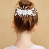 Girls Communion Floral Hair Accessories with white flowers and crystals