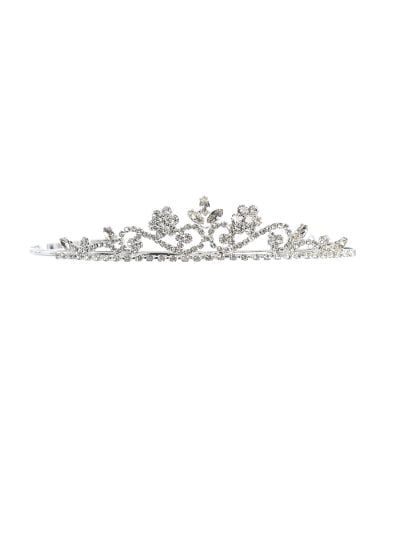 Girls Communion Crystal Tiara with floral vine design and sparkling crystals