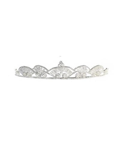 Girls Communion Crystal Tiara with elegant fan-shaped crystal design