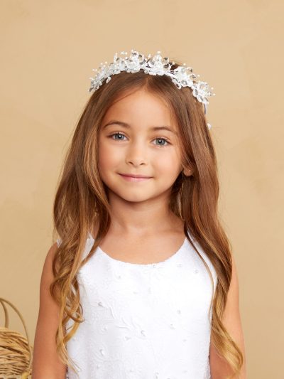 Girls Communion Crystal Crown with sparkling clear crystals