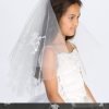 flower girl veil with lace embroidery and floral accents for weddings and communion