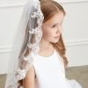 KAYDENCE 1 girls communion veil embroidered with floral lace elegant girls communion veil embroidered design white girls communion veil embroidered for church