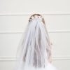 TABITHA 2 flower girl veil with floral headpiece and delicate tulle for weddings and communion