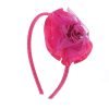 Girls hair accessories pink floral headband with rose and ribbon design, ideal for parties, birthdays, and daily outfits
