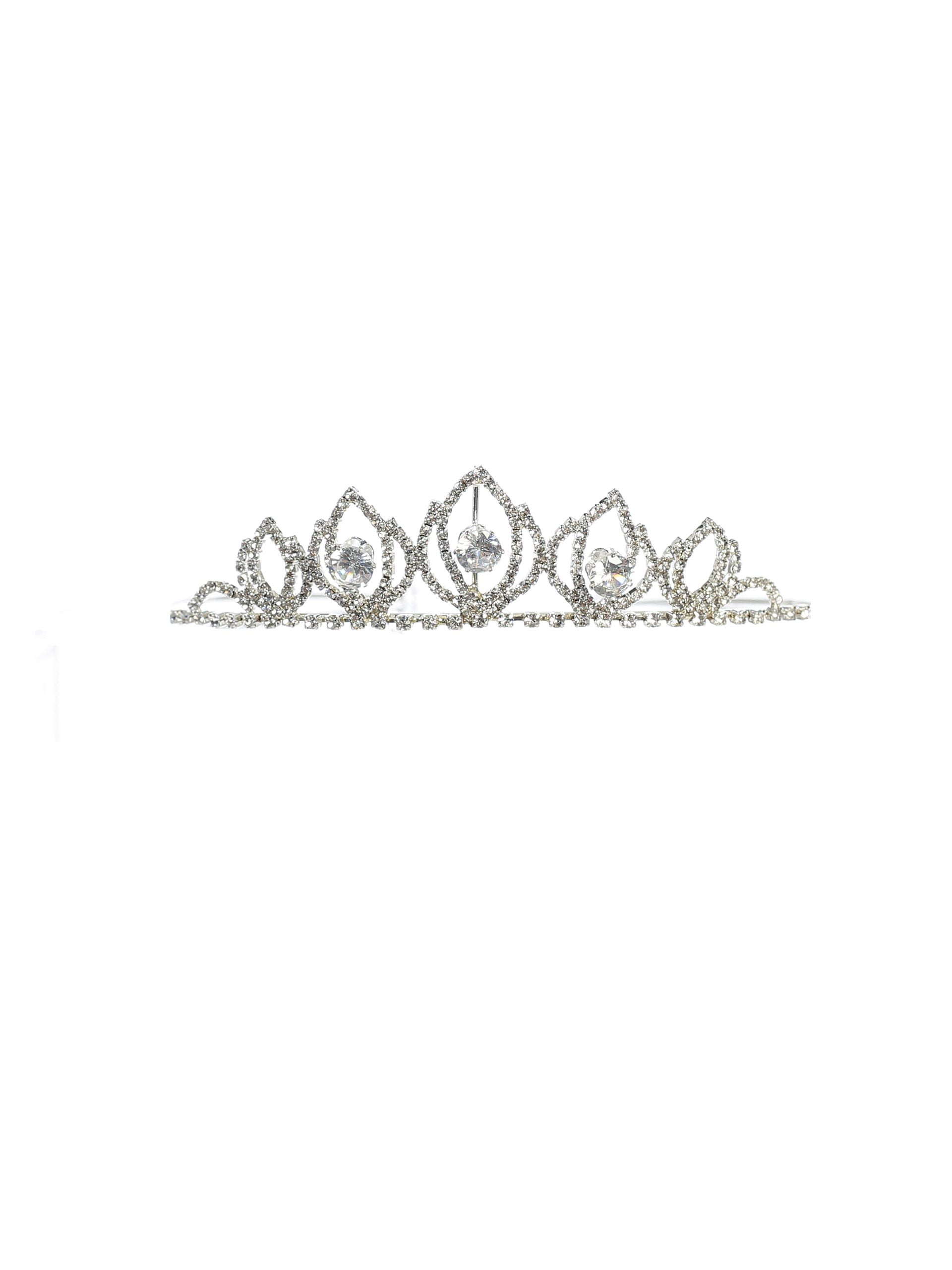 306 Girls Communion Tiara with Crystal Teardrop Design