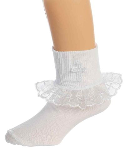 baby girl cross lace christening socks for baptism ceremony outfit