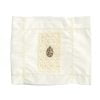 PEYTON 1 Christening blanket with embroidered lace details and cross medallion centerpiece, perfect for baptism ceremony