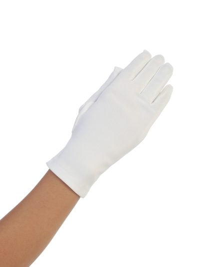 Girls gloves white satin classic design for communion, weddings, and special occasions