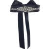 CALISTA 3 Elegant Crystal Satin Sash in black satin with luxurious crystal embellishment and ribbon tie