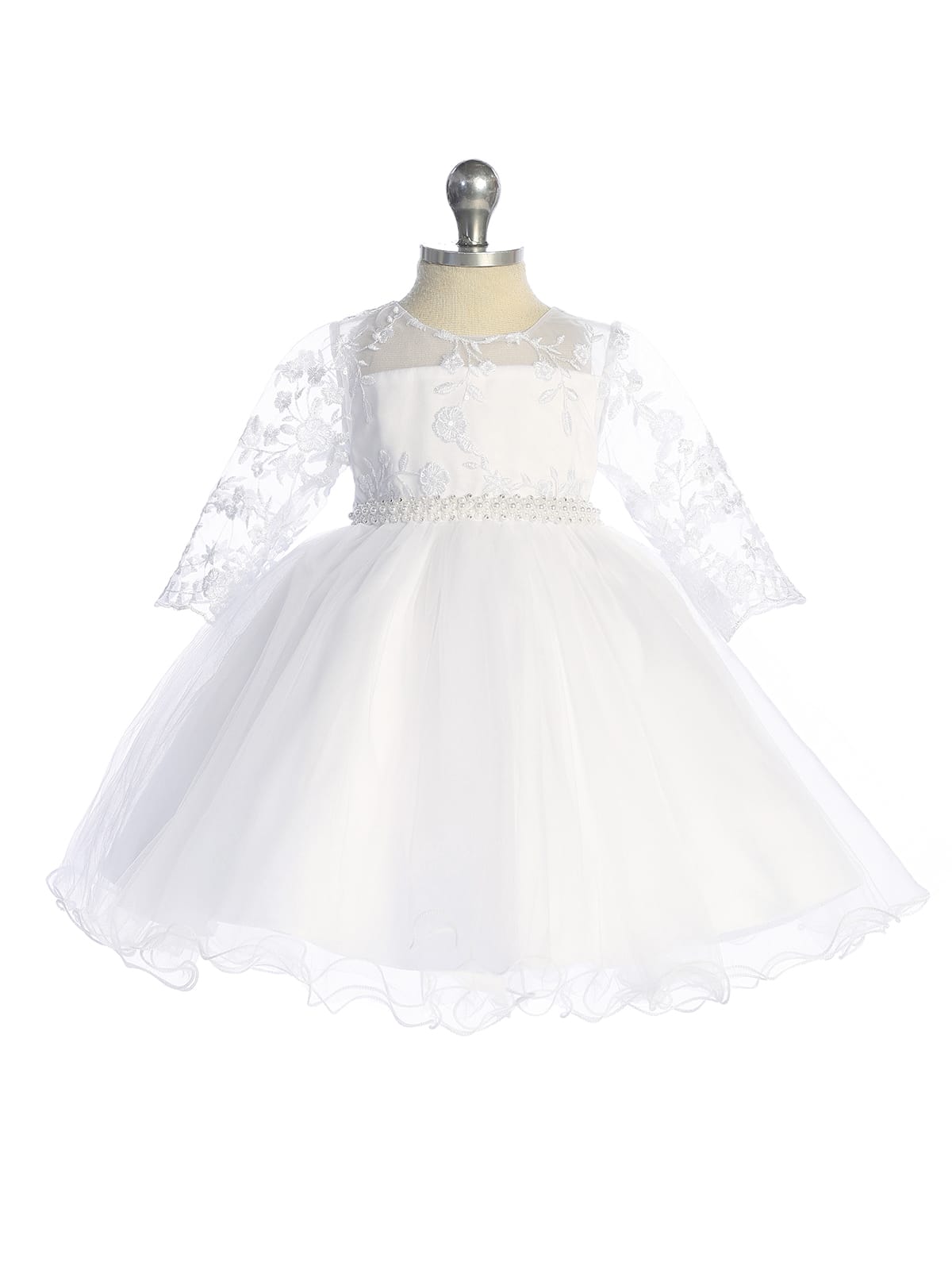 Baby Dress with Gorgeous Illusion Neckline Bodice by TIPTOP KIDS - AS5747S