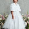 SNOW (Infant Sizes) – Girls Faux Fur Cape with Rhinestone Accent 11